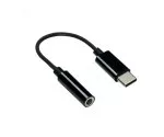 Adaptér USB-C na 3,5 mm audio (digitálny), biely, s čipovou sadou, čierny, polybag DINIC
